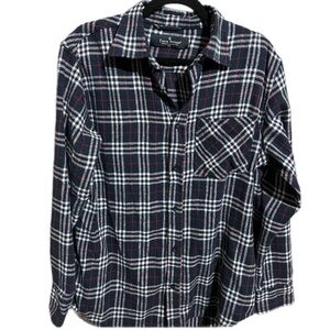 Tailor Vintage Men's  Plaid Flannel Button-up Long Sleeve Shirt XL